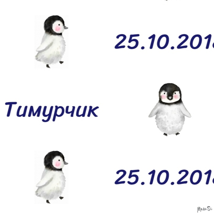 Именная муслиновая пеленка с пингвинами | Mam-si.ru - силиконовые бусы, грызунки, слингобусы